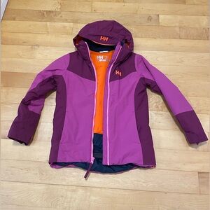 Helly Hansen Kids' Vibrant Purple and Orange Winter Jacket